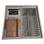 خرید آبچکان استیل توکار پشت سینک رنگ مشکی و استیل