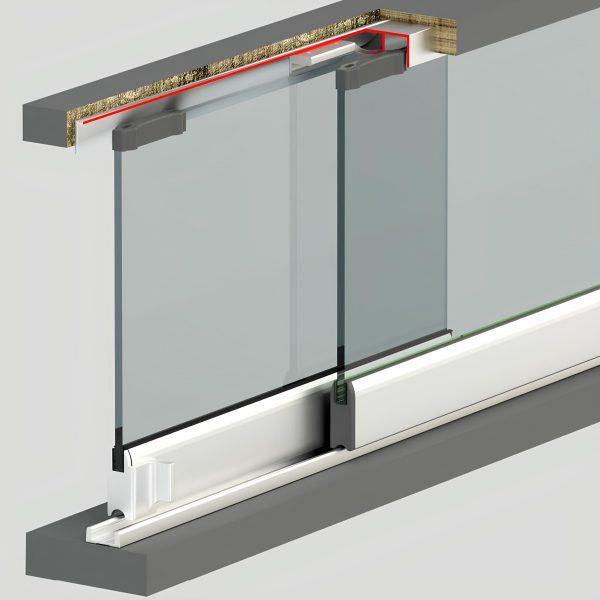 خرید و قیمت مکانیزم درب ریلی شیشه سبک آلباتور مدل 7702