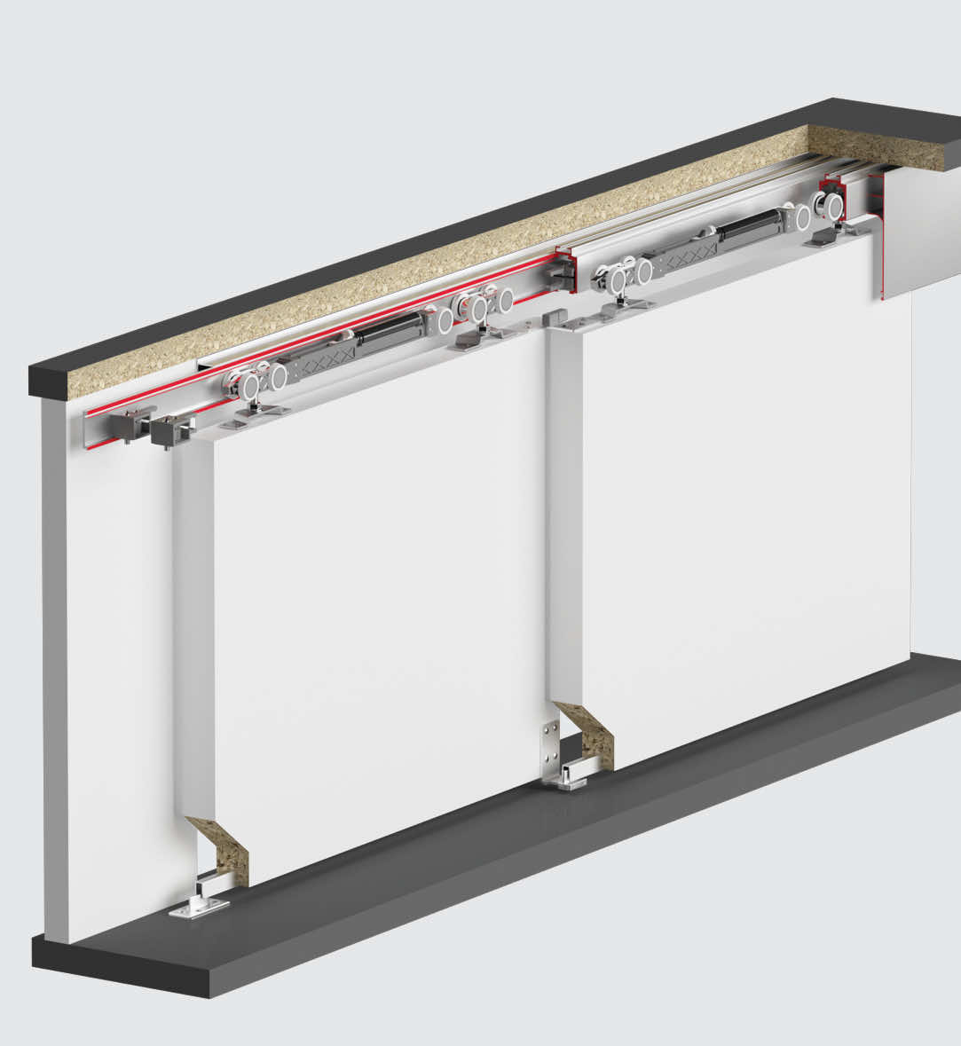 مکانیزم درب پارتیشن ریلی آلباتور مدل 0200 مکانیزم درب پارتیشن ریلی آلباتور مدل 0200
