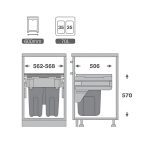 ابعاد سطل زباله ریلی ملونی ۹۰۰۶
