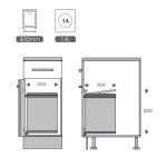 ابعاد سطل زباله داخل کابینت گرد ۱۴ لیتری ملونی مدل ۹۱۳۰