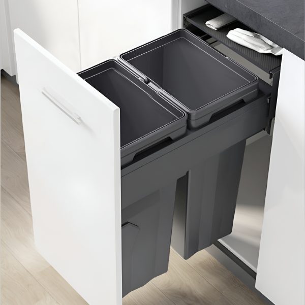 سطل زباله ریلی داخل کابینت دوقلو ملونی ۹۰۱۸