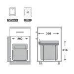 ابعاد سطل آشغال ریلی ملونی مدل ۹۰۳۴