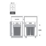قیمت و خرید سطل زباله توکار داخل کابینت ملونی ۹۱۹۰