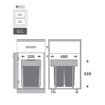 قیمت و خرید سطل زباله کابینتی ریلی ملونی ۹۱۹۶
