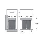 خرید و قیمت سطل زباله داخل کابینت ریلی ملونی ۹۲۱۰
