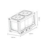 سایز سطل برنج کابینتی دوقلو ملونی مدل ۹۲۱۴