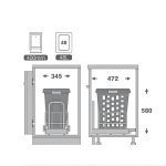خرید و قیمت سبد لباس چرک ریلی آرام بند ملونی مدل ۹۱۵۴