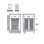 ابعاد سبد البسه چرک ریلی ملونی مدل ۹۱۵۵